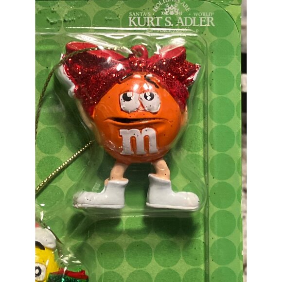 M&M Christmas Ornament Set By Kurt S. Adler 5 Piece Holiday Decoration - Picture 3 of 12